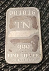 U.S. State Silver Bar, TN, Tennessee, 1 Full Troy oz .999 Silver