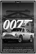 Aston Martin DB5 Poster – James Bond 007 Classic Car Wall Art, Movie Icon