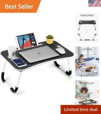 Foldable Laptop Table, Portable Lap Desk Bed Table Tray, Laptop Stand with Cu...