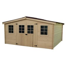 Casetta in Legno 4x3 metri 28 mm da Giardino Tetto Ondulina Bitumata