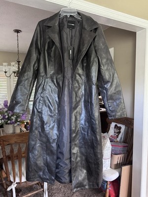 Fashion Nova Out The Matrix Faux Leather Trench Black XL