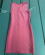 Marciano Guess Pink Bodycon Knit Rayon Dress Sleeveless Round Neck Zip Size S
