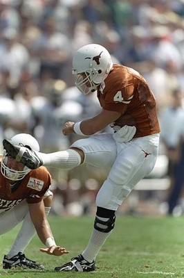 Placekicker Phil Dawson Texas Longhorns kicks the ball v Notre Dam- Old Photo