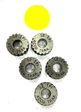 ACCU TRAK TOOL #12 BEVELED KNURLING WHEEL OD-5/8" ID-1/4" LOT OF 5