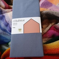 Habitat King Size Blue grey Fitted Sheet 180 Thread Count. 60% cotton 