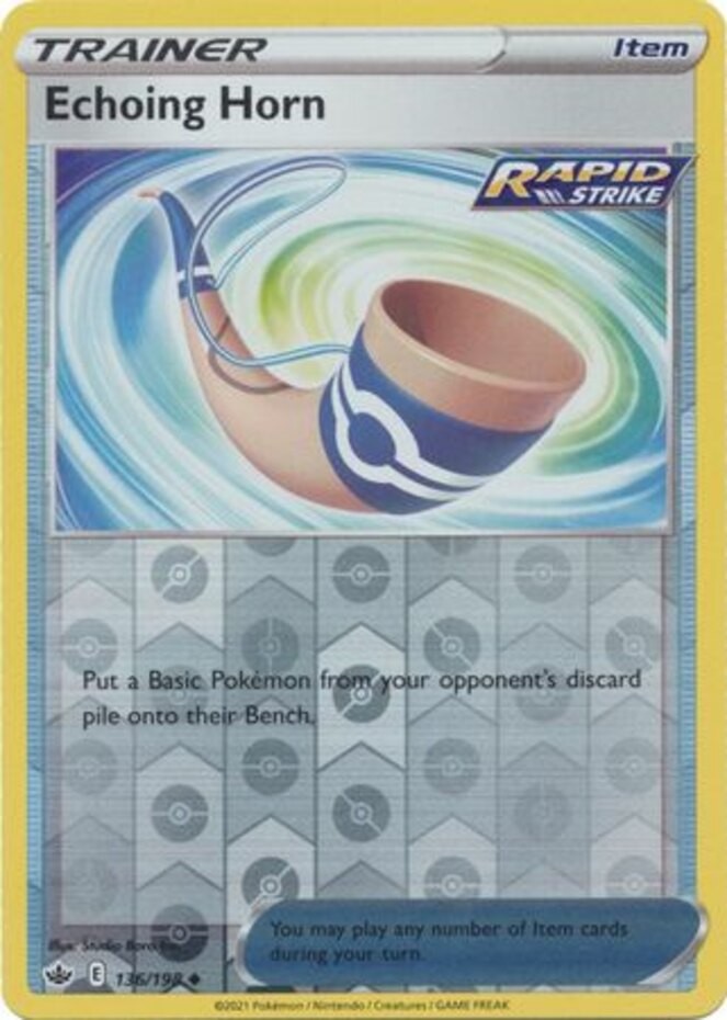 Echoing Horn - 136/198 - Uncommon - Reverse Holo - Near Mint - Sword & Shield - 
