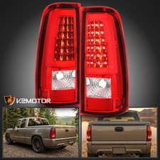 Fits 2003-2006 Chevy Silverado 1500 2500 3500 Red Led Tail Lights Brake Lamps
