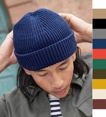 Beechfield: Damen Harbour Beanie Rippstrick breiter Umschlag veredelbar B383R
