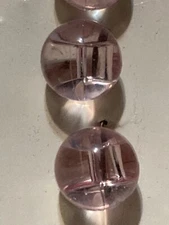 Vintage La Mode Clear Pink Ball Buttons Tunnel Shank 3/8" 4 NEW on Card