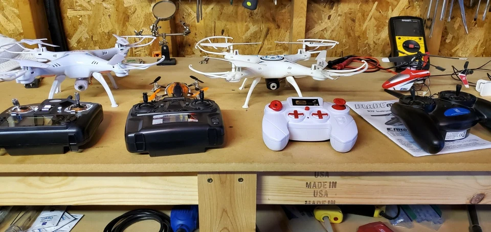 Lote de 4 Helicópteros Cuádruples Hoja Eflite MSR King Syma X5SW Helimax 1SQ sin baterías Foto 2 de 4