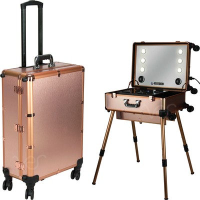 cosmetic travel case on wheels