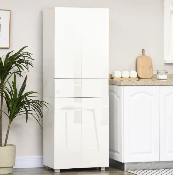 Freestanding Kitchen Cabinet Storage Unit Pantry Cupboard Organiser White Gloss
