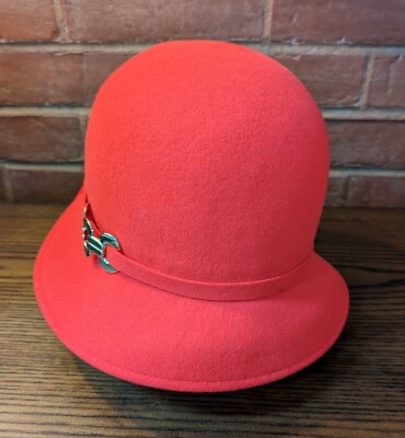 RARE VINTAGE 100% WOOL MISS EILEEN ORIGINALS PATRICE WOMEN\'S HAT Vintage Miss Eileen Originals Red Women main image 3