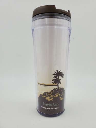 STARBUCKS 2004 Puerto Rico Brown/Tan Plastic 12oz Cold Tumbler - Picture 4 of 8