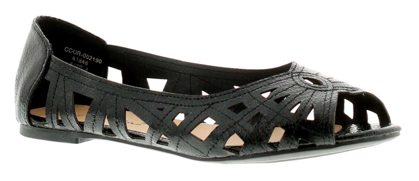 Platino Donna Scarpe Ballerine Basse Slip On Nero Taglia UK 6