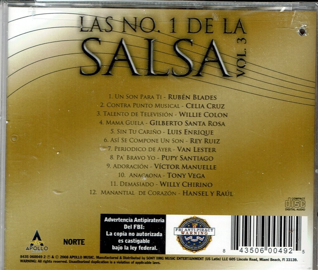 Salsa Collection Cd Las No 1 de La Salsa Vol 3 (Promotion CD) BRAND NEW SEALED CD | eBay