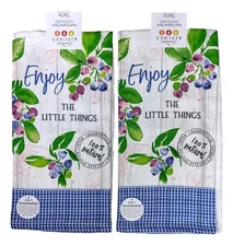 Set of 2 FRUIT MARKET - BLUEBERRIES Terry Kitchen Towels by Kay Dee Designs