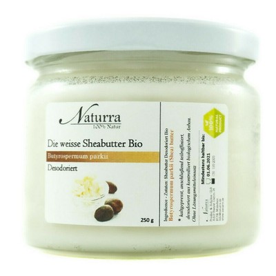 Naturra Bio Sheabutter Desodoriert | 250 G Im Glas – Teilraffiniert Für Naturkosmetik & Hautpflege