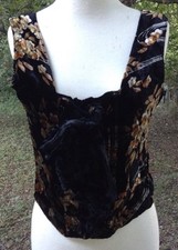 VTG 90s My Boyfriend's Back SILK VELVET Bustier Sz M Brocade Art Y2K