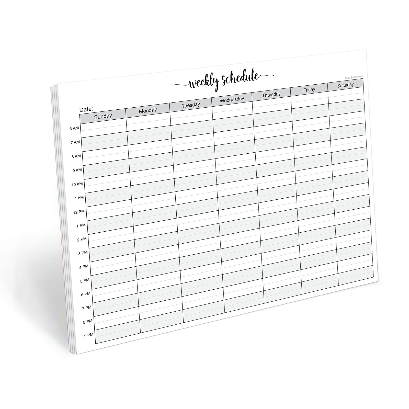 Weekly Schedule Planning Notepad - 50 Sheets (8.5x11) – Hourly Appointment Pr...