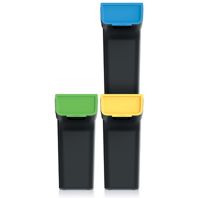 Set Di 4 Bidoni Per La Raccolta Differenziata Sortibox Da 80 Litri (4x20L) - Impilabili, Colori Diversi, Per Cucina O Ufficio
