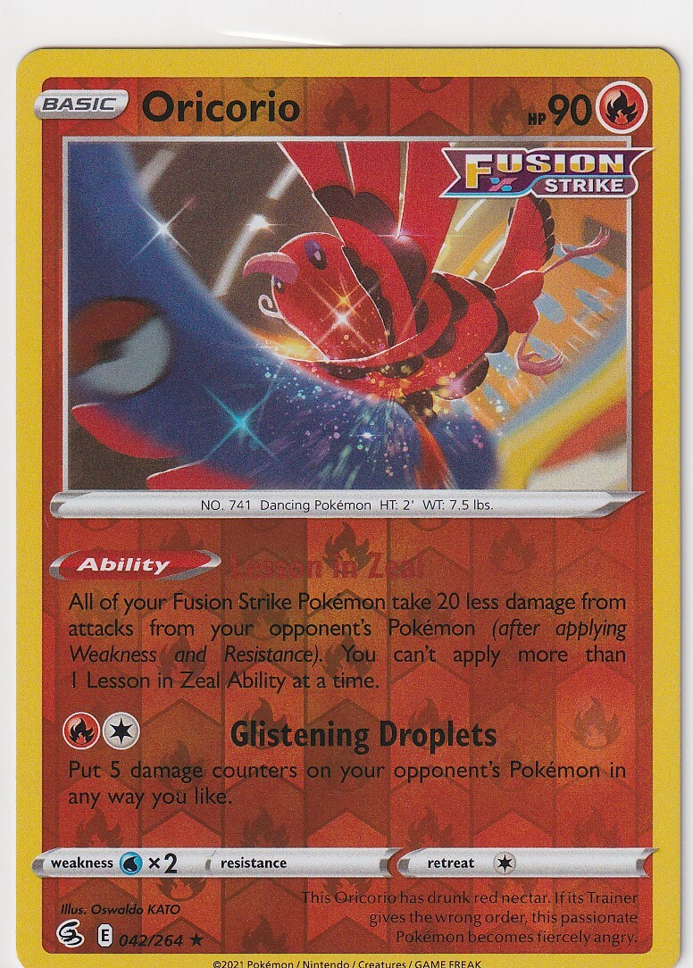 オーリオックのチャンピオン foil Pokemon TCG - Fusion Strike - Oricorio 042/264 - Foil