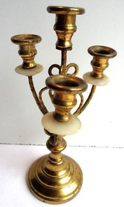 Chandelier Miniature 18 Cm 4 Bougeoirs Laiton Objet Religieux Pour Poupee Ebay