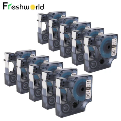 10 PK 12mm D1 Tape Cartridge 45013 Repalce DYMO Label Manager Printer White UK