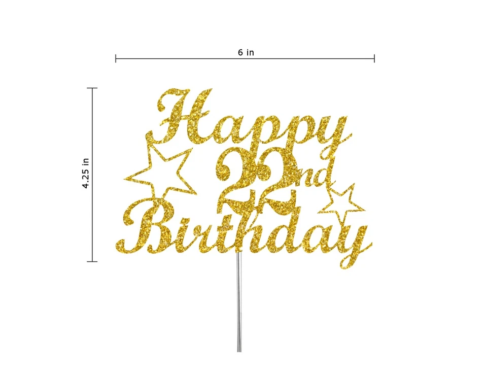 Украшения для торта на 22-й день рождения (20 ЦВЕТОВ двусторонний блеск) - Изображение 4 из 4