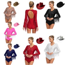 Women Bodysuit Acrobatics Unitard Sport Dancewear Ballerina Dance Tango Costume