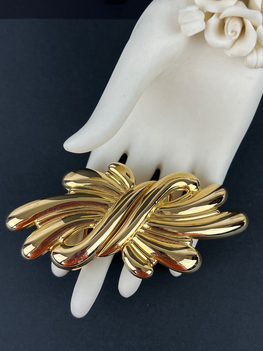 Vintage 1980s Douglas Paquette Gold Tone Ladies Belt Buckle knot 2 piece Vintage signed douglas paquette - Gem main image 3