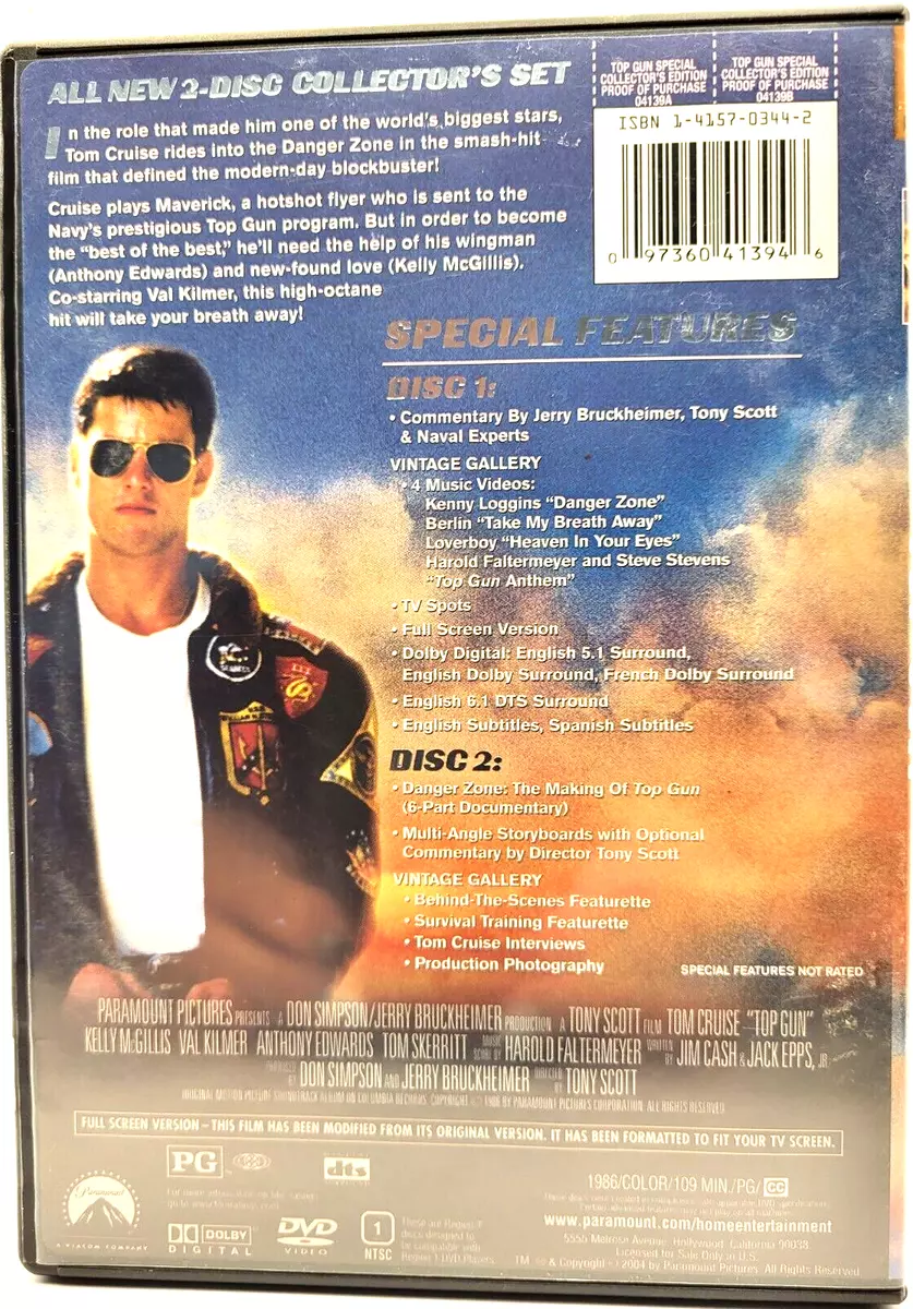 Top Gun (DVD, 2004, 2-Disc Set, Collectors Edition Full Frame) for sale  online