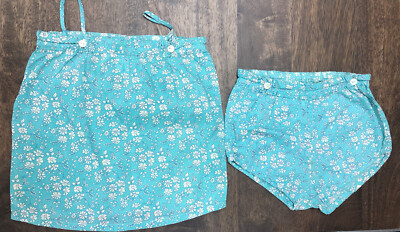 Flora and Henri Girls Blue/Aqua Top And Bottom Set Size 2