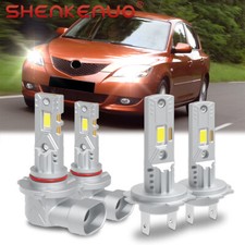 For Mazda 3 2004-2008 2009 4x Highlow Beam Led Headlight Bulbs 6000k Combo Kit