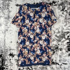 J Crew Dress Womens Size 8 Floral Silk Lined Office Career Keyhole Neck Button