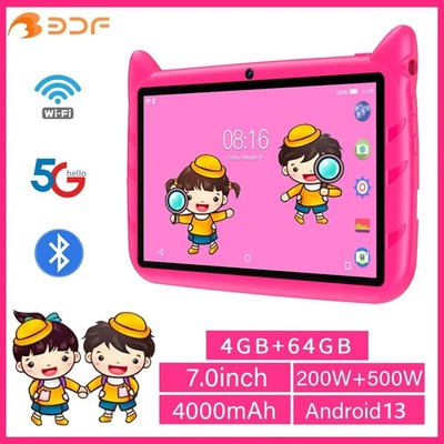 7 Inch Kids Tablet Android 13 4GB RAM 64GB ROM Dual Camera 4000mAh 5G WiFi 4000M