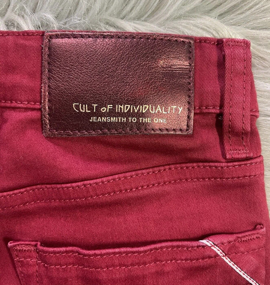 Pantalones de mezclilla rectos ajustados rojos Rouge de CULT OF INDIVIDUALITY para niños talla 7 Foto 3 de 4