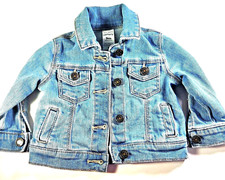 Carters Denim Jacket Baby 9 M Button Up Faded Pale Worn in Look Jean Jacket
