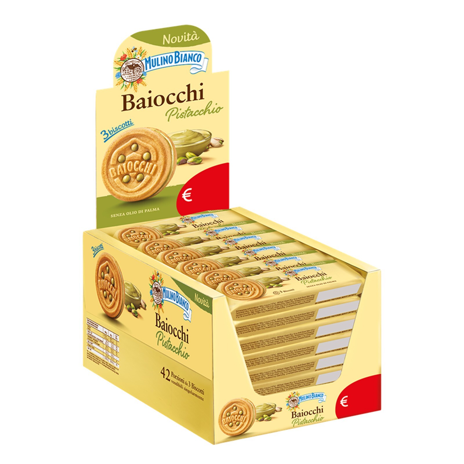 Mulino Bianco Baiocchi con Crema al Pistacchio 42 Monoporzioni