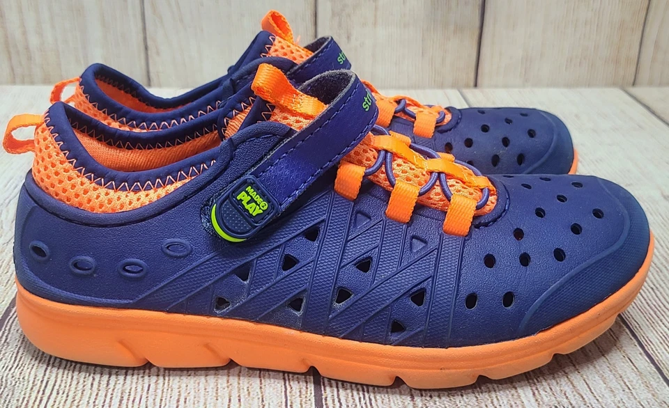 Zapatos Deportivos Stride Rite Made 2 Play Phibian Water para Niños Talla 1 Azul Naranja EE. UU. Foto 4 de 4