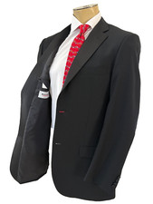 Emanuel Ungaro Mens Black 2 Button Tuxedo Jacket Solid 100 Wool Size 40L