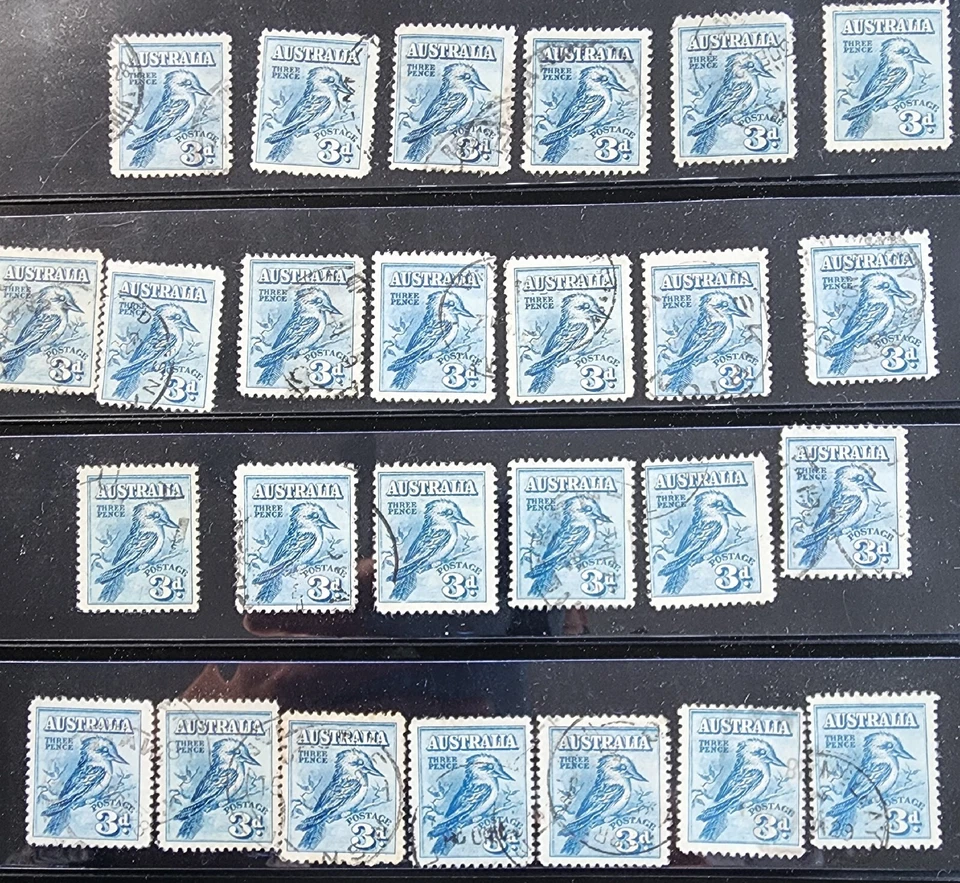 3d Blue, 6d Brown Laughing Kookaburra set - Used - image 2 of 3