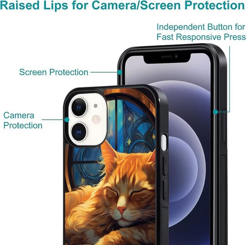 Anti scratch Cover For iPhone SE XS XR Max 5 6 7 8 Plus orange cat Kitten lively - Picture 8 of 25