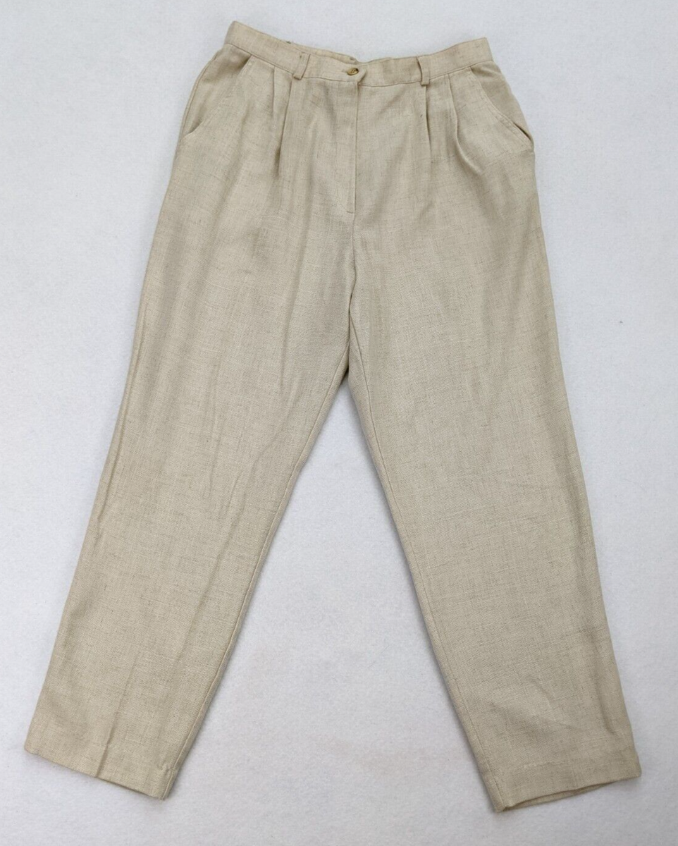 Jantzen Classics Women's Pants SIze 16 Beige Pleated High