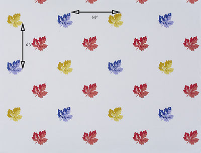 Vintage Wallpaper Red Blue and Gold Leaves by Motif 