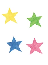25 Stars Yellow Pink Blue Green Walls Wallies Decals Stickers Borders Decorating