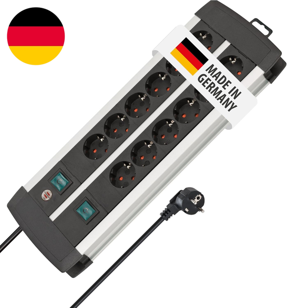 Brennenstuhl Premium-Alu-Line Steckdosenleiste 12-Fach/Mehrfachsteckdose Aus Hoc-image