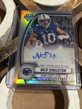 Nick Singleton 2024 Bowman University Chrome Auto #PA-NSI Refractor #/299