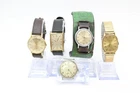 F x 5 Vintage Gents Manual Wind Running Wristwatches Inc Avia, Uno, Timex etc