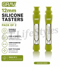 GRAV® 12MM PACK JUEGO DE 2 CATADORES® CON PIEL DE SILICONA, CHILLUM, COLOR VERDE AGUACATE